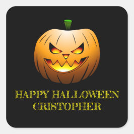 Jack-o-Lantern Halloween pompoen Vierkante Sticker