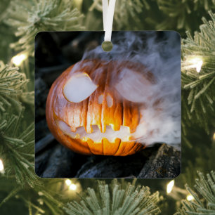 Jack-o-Lantern Halloween pompoenkop brandt Metalen Ornament