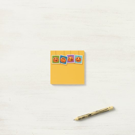 Jack-O-Lantern Halloween Post-It Notities Post-it® Notes (Op bureau)