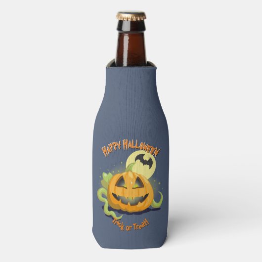 Jack O' Lantern Halloween Pumpkin Flesjeskoeler (Fles Voorkant)