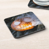 Jack-o-Lantern Halloween Pumpkin Head on Fire Bier Onderzetter (Linkerzijde)