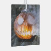 Jack-o-Lantern Halloween Pumpkin Head on Fire Glas Ornament (Voorkant Rechts)