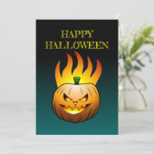 Jack-o-lantern Halloween Pumpkin Kaart (Staand voorkant)
