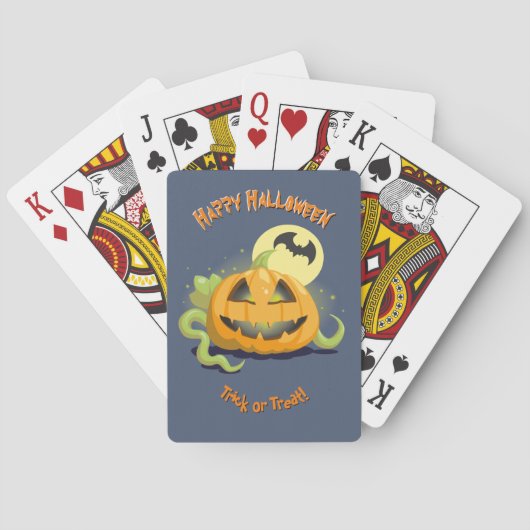 Jack O' Lantern Halloween Pumpkin Pokerkaarten (Achterkant)