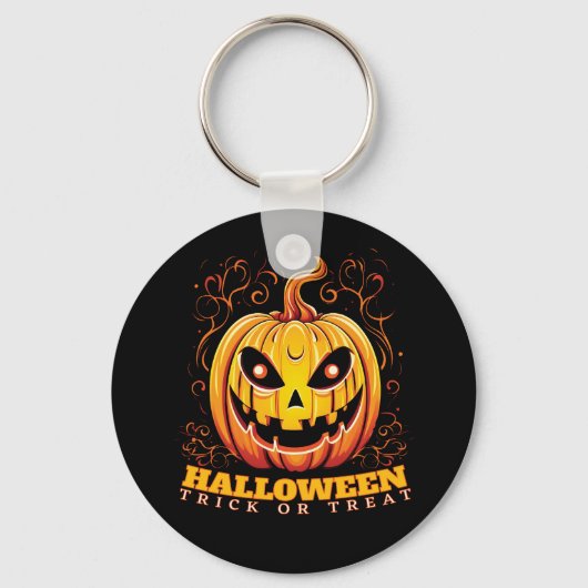 Jack-O-Lantern Halloween Pumpkin Sleutelhanger (Voorkant)