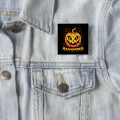 Jack-O-Lantern Halloween Pumpkin Vierkante Button 5,1 Cm (In situ)
