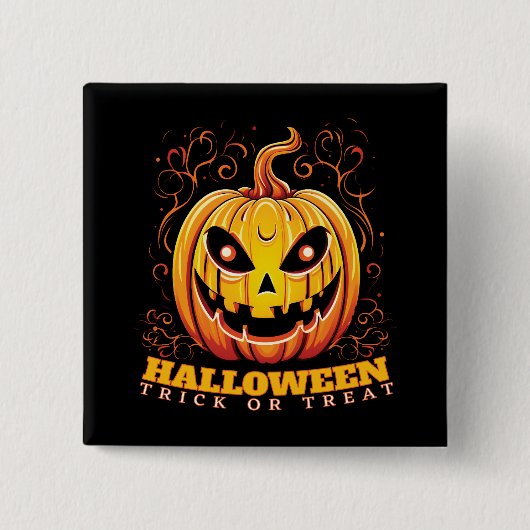 Jack-O-Lantern Halloween Pumpkin Vierkante Button 5,1 Cm (Voorkant)