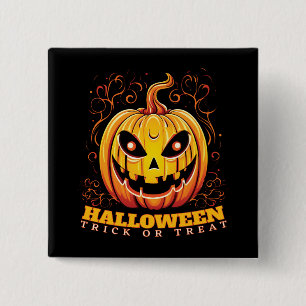 Jack-O-Lantern Halloween Pumpkin Vierkante Button 5,1 Cm