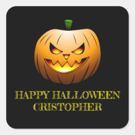 Jack-o-Lantern Halloween Pumpkin Vierkante Sticker