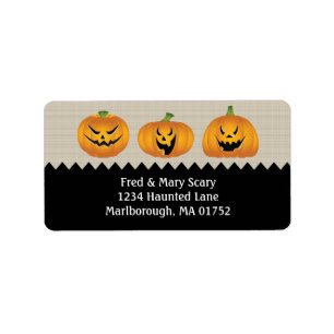 Jack-o-lantern Halloween Return Address Label