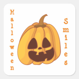 Jack-o-Lantern Halloween Smile Vierkante Sticker