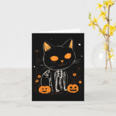 Jack O Lantern Halloween Spooky Kawaii Skeleton Ca Kaart (Gele Bloem)