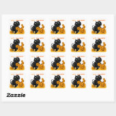 Jack O Lantern Halloween Sticker Black Cat 2 (Vel)