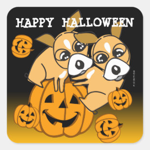 Jack O Lantern Halloween Sticker Chihuahau 1