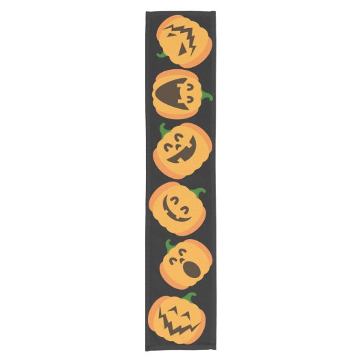 Jack o' lantern Halloween Table Runner Korte Tafelloper (Voorkant)