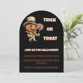 Jack O Lantern Halloween Uitnodiging (Staand voorkant)