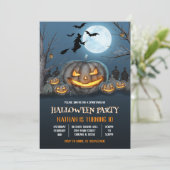 Jack-o-Lantern Halloween Verjaardagsfeest Kaart (Staand voorkant)