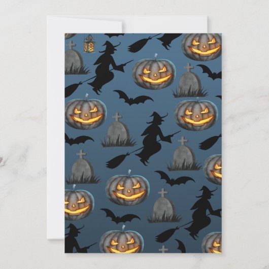 Jack-o-Lantern Halloween Verjaardagsfeest Kaart (Achterkant)