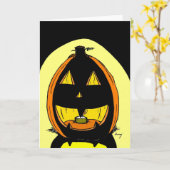 Jack o' Lantern Halloween Wenskaart Kaart (Gele Bloem)