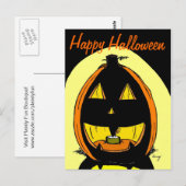 Jack o' Lantern "Happy Halloween" Briefkaart (Voorkant / Achterkant)