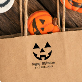 JACK O LANTERN HAPPY HALLOWEEN FAMILIENAAM  ZELFINKTENDE STEMPEL