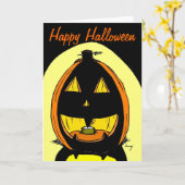 Jack o' Lantern "Happy Halloween" Kaart (Gele Bloem)