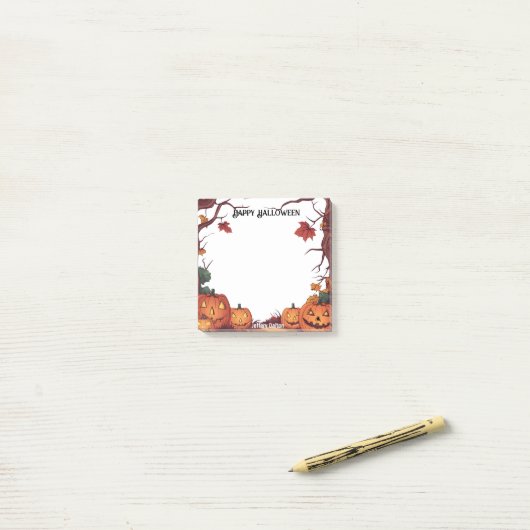 Jack O Lantern Happy Halloween Post-it® Notes (Op bureau)