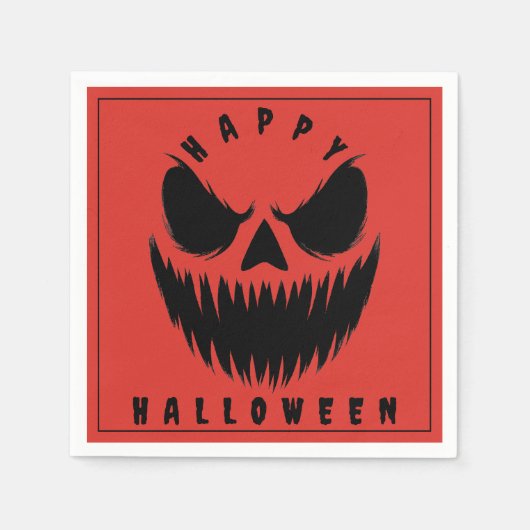 Jack-O'-Lantern Happy Halloween Servet (Voorkant)