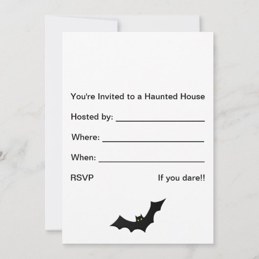 Jack-O-Lantern/Haunted House Halloween Uitnodiging (Achterkant)