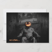 Jack O' Lantern Head Spooky Halloween Party Kaart (Voorkant)