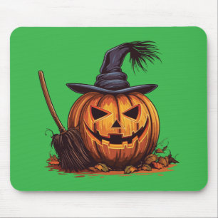 Jack O’ Lantern Heks – Klassieke Pompoen Halloween Muismat