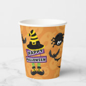 Jack o' Lantern Heksenbord Halloween Papieren Bekers (Voorkant)