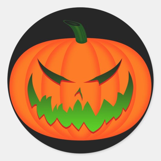 Jack-O'-Lantern II Ronde Sticker (Voorkant)