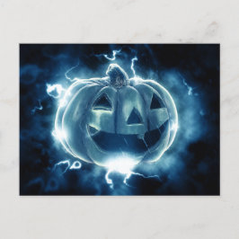 Jack-o-lantern in de regen briefkaart