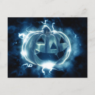 Jack-o-lantern in de regen briefkaart