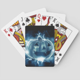 Jack-o-lantern in de regen pokerkaarten