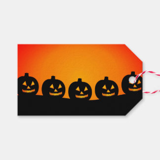 Jack o' Lantern in een Label met row Gift Cadeaulabel