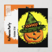 Jack-O-Lantern in heks Pet Briefkaart (Voorkant / Achterkant)