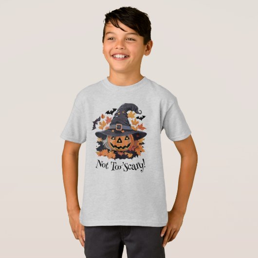 Jack-o-Lantern in het Pet van de heks Halloween T-shirt (Voorkant volledig)