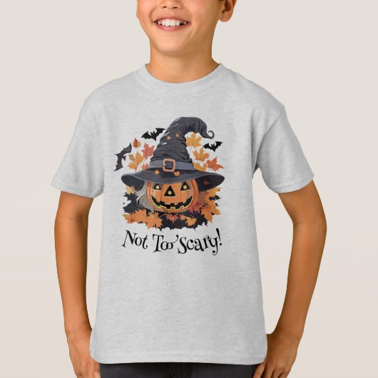 Jack-o-Lantern in het Pet van de heks Halloween T-shirt (Voorkant)