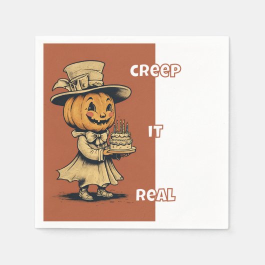 Jack o Lantern in het Sinaasappel Servet (Voorkant)