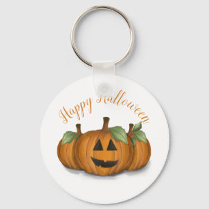 Jack O Lantern in Pompoen Veld Sleutelhanger