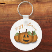 Jack O Lantern in Pompoen Veld Sleutelhanger (Voorkant)