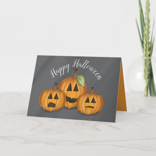 Jack O Lantern in pompoenveld Kaart (Voorkant)