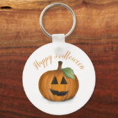 Jack O Lantern in Pompoenveld Sleutelhanger (Voorkant)