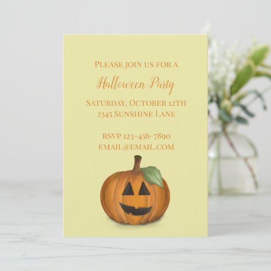 Jack O Lantern in Pumpkin Patch Announcement Aankondiging (Staand voorkant)