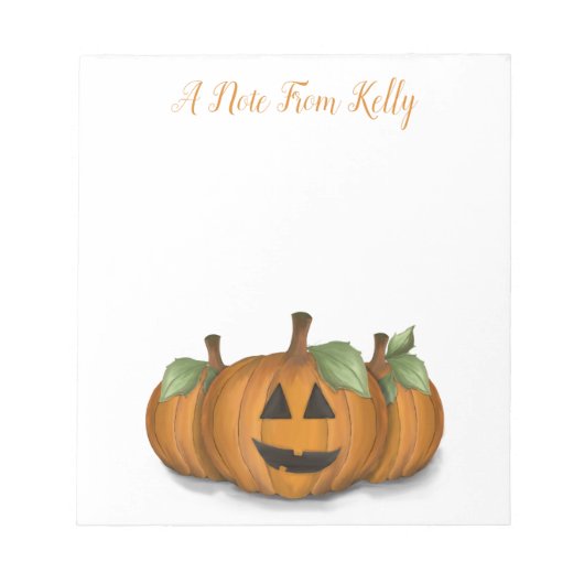 Jack O Lantern in Pumpkin Patch Notepad Notitieblok (Voorkant)