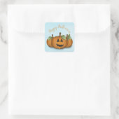 Jack O Lantern in Pumpkin Patch Square Sticker (Tas)