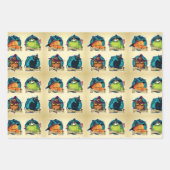 Jack O Lantern Inpakpapier Plat Vel Set van 3 (Voorkant 3)