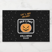 Jack O Lantern Juice Halloween Pumpkin Pun Joke Likeurfles Etiket (Enkel label)